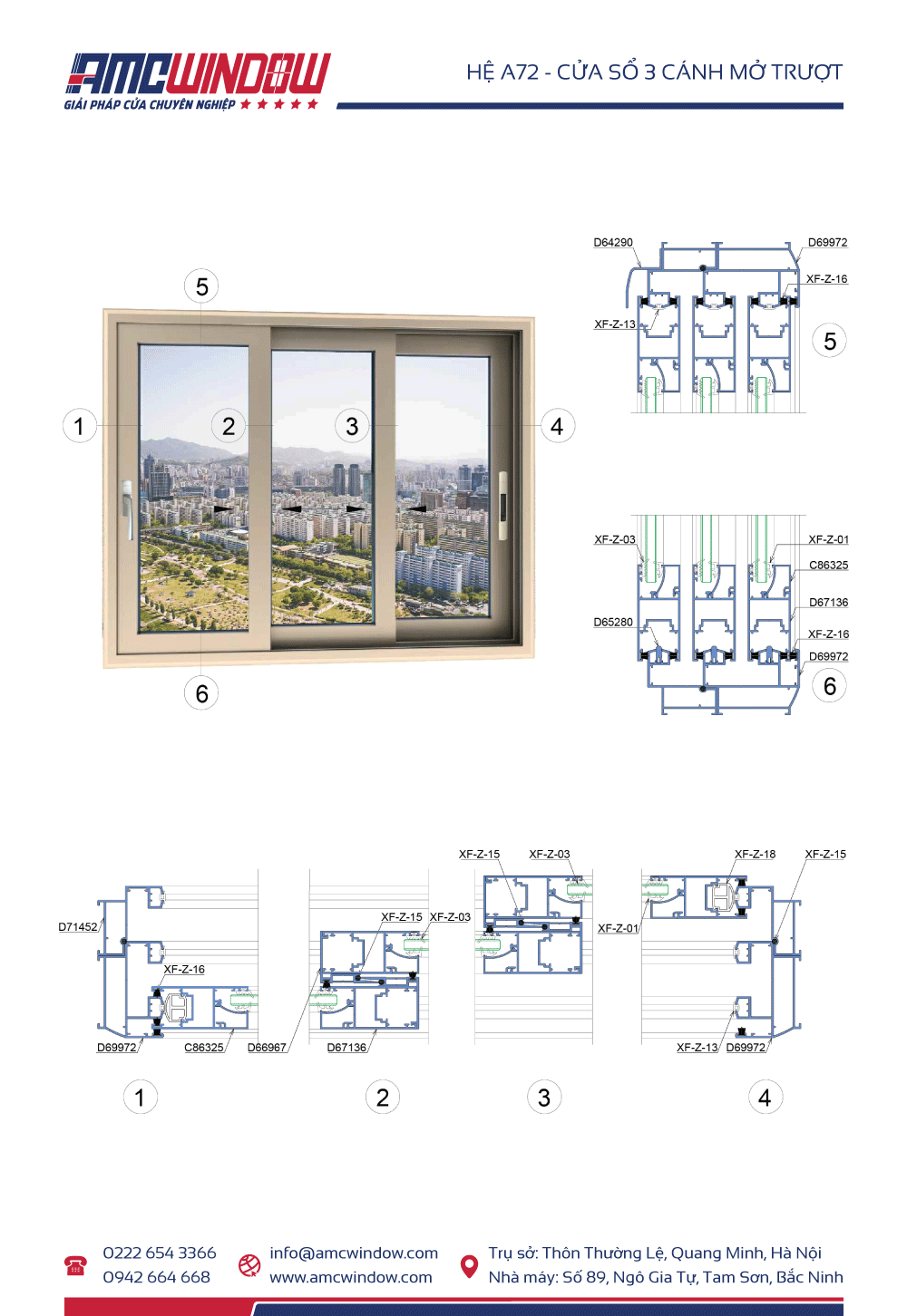 he a72 cua so 3 canh mo truot